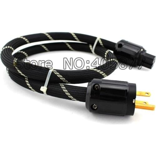 Hi-End Gold Plated Power Line Copper Audio Mains Power Cable IEC US Plug