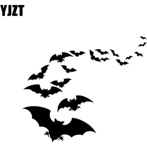 YJZT 13.1*11.2CM Lovely Halloween Bat Decor Car Stickers High Quality Vinyl C12-0964