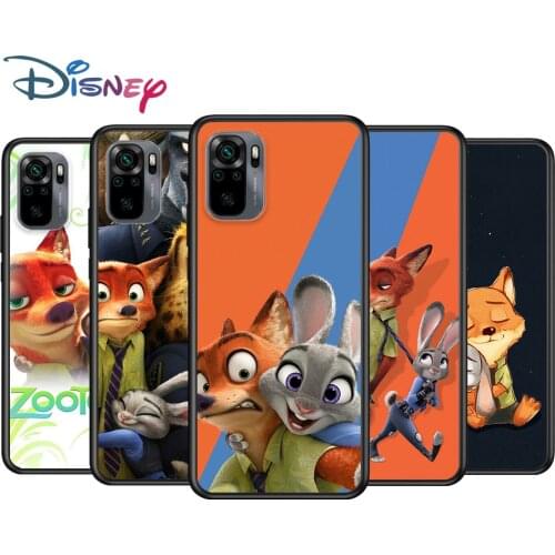 Zootropolis Disney for Xiaomi Redmi Note 10 10S 9 9T 9S 9Pro Max 8T 8Pro 8 7 6 5 Pro 5A 4X 4 Soft Black Phone Case