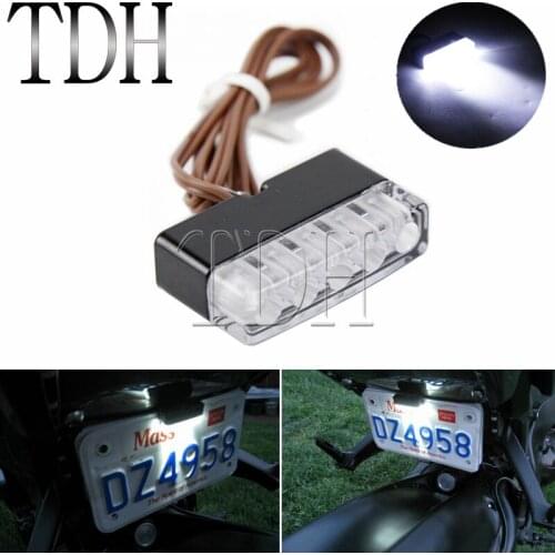 1 Piece Universal Led Turn Signals Indicators License Plate Rear Tag Light Motorcycle Streetbike White LED Number Plate Light