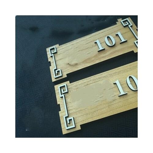 11x24cm Wood Number Outdoor Big Modern Hotel Home Solid Wood Door Address Numbers Antique Digits Sign Sticker Customization