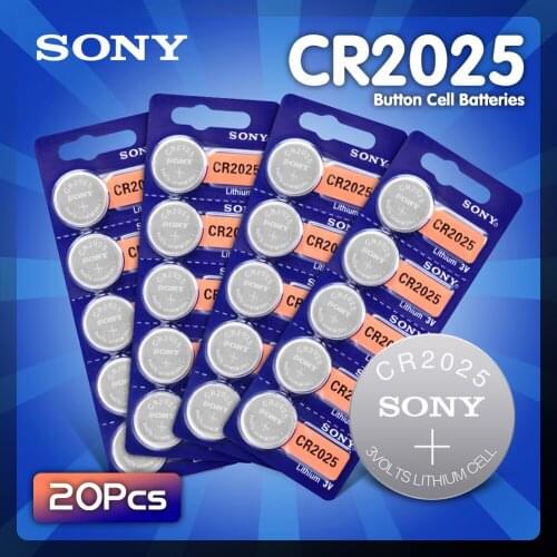 20pcs sony CR2025 Lithium Battery 3V Original CR2025 2025 button cell coin batteries For Watch Remote Control Calculator