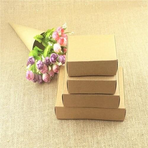 24Pcs/Lot Vintage Various Size Brown Kraft Paper Card Aircraft Boxes Storage For Handmade Soap Candy Gifts Products Scarf Towel
