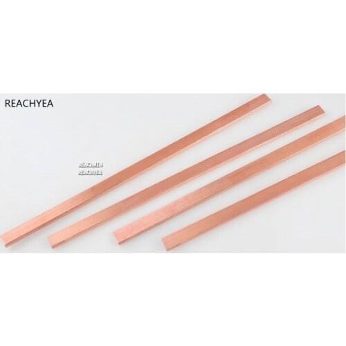 4PCS 99.95% T2 Pure Copper T2 Copper Strip Red Copper Pad Copper Foil Copper Plate Bar DIY CNC Material