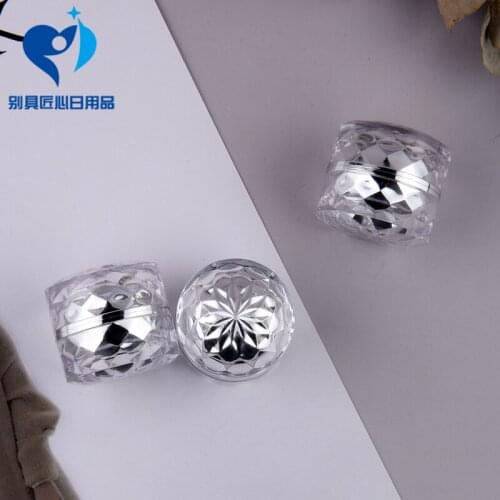 5pcs 7g Silver Diamond Sequins Acrylic Double-layer Eyeshadow/Nail Art Cream Jar Lotion Mask Refillable Bottles Free Shipping