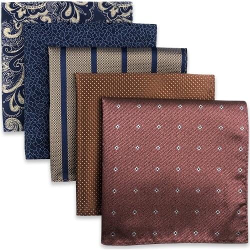 5 Pieces Hanky Mens Pocket Squares Wedding Handkerchiefs Set Fashion Formal Bundle Luxury Unique