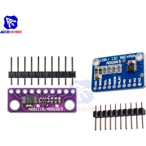ADS1015 12 bit Precision Analog To Digital Converter ADC Development Board Microcontroller Programmer Module 2v 5v I2C Interface