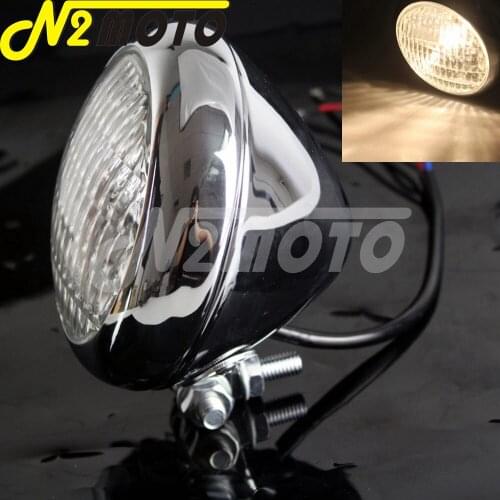 Aluminum 4.5" H4 Hight Low Beam Headlamp Motorcycle Headlight For TRI XS650 Choppers Bobber Cafe Racer Sportster Cruiser Custom