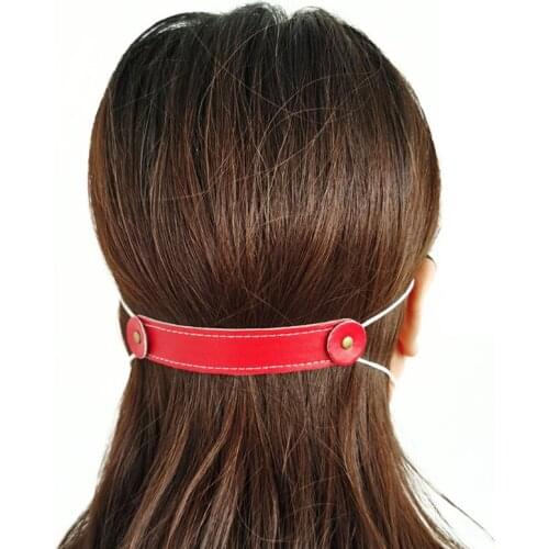 B2RC 10 Pcs Ear Holder Hook for Mask Children Adult Ear Protector Soft PU Leather Release Pain Ear Mask Extend Belt Buckle