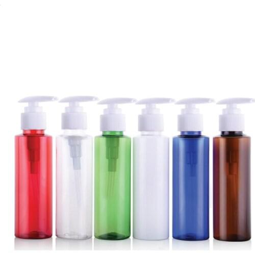 BB01 R24-100ML Flat Shoulder Multicolor Heart Type Spiral Pump Cosmetic Plastic Bottle 12PCS/LOT