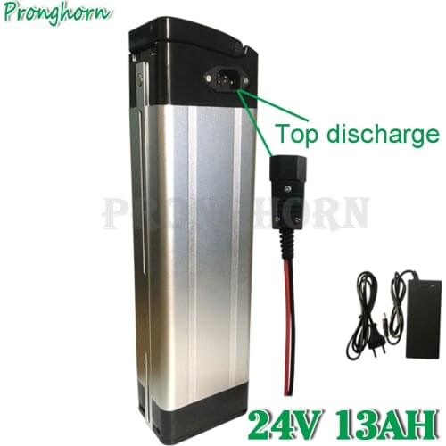 Free Customs Duty 24V 13Ah Silver Fish Batterie 24 V 13Ah Electric Lithium ion Bicycle Battery 20A BMS with 29.4V 2A Charger