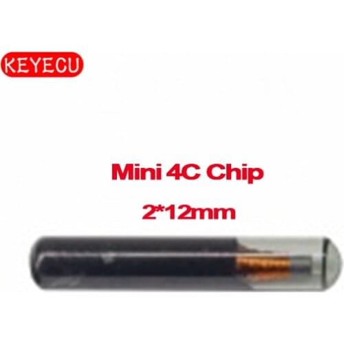 Keyecu Car Key Chips, Transponder Chip Glass Mini ID4C (TP02) Site: 2mm *12mm