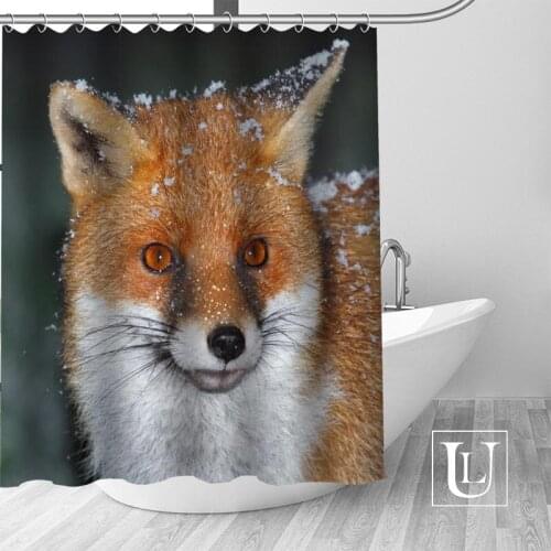 Hot New Eco-friendly fox Shower Curtain Custom Bathroom Curtain modern Polyester Fabric Thick Waterproof Mildew