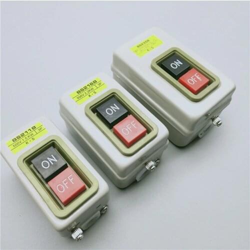 Power Control Button Switch Three-phase Motor Start Button and Press Switch BS211B/216B/230B 1.5/2.2/3.7KW