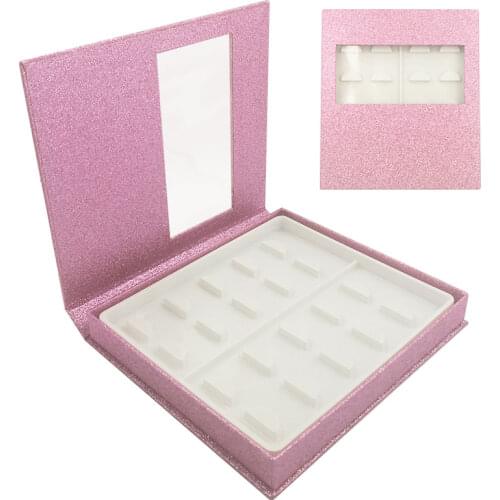 Vip momo Custom Packaging Glitter Paper magnetic Lash Book With Tray Wholesale Lashes Private Label Logo Packing Box Empty Case