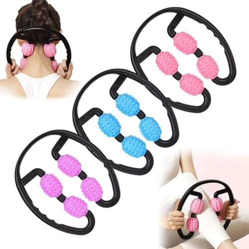 Massage Roller U Shape Trigger Point Ring Clamp Arm Leg Fitness Gym Yoga Pilates Body Shaping 4 Wheels Fitness Device For Sports