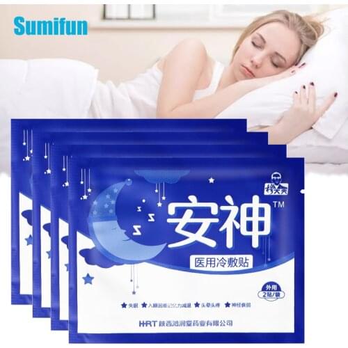 8pcs/4bags Medical Sleep Stickers Relieve Headache Plaster Anxiety Essential Oil Improve Insomnia Body Relax Pain Relief Patch