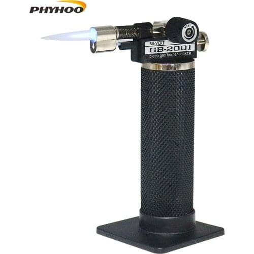 Miniature Self-Igniting Butane Micro torch for home and kitchen Adjustable flame Safety Lock GB2001