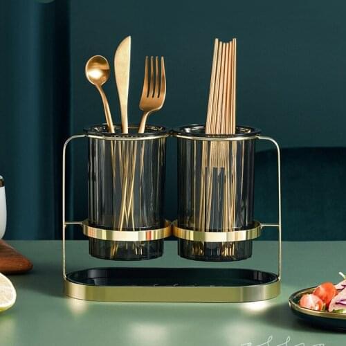 MLGB European Style Household Drain Chopsticks Rack Cutlery Knife and fork Storage Rack Double Layer Chopsticks Storage Cage