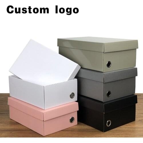 Shoes storage box gift box коробки для подарков custom kraft paper mens womens shoes packaging box коробка крафт verzenddoos