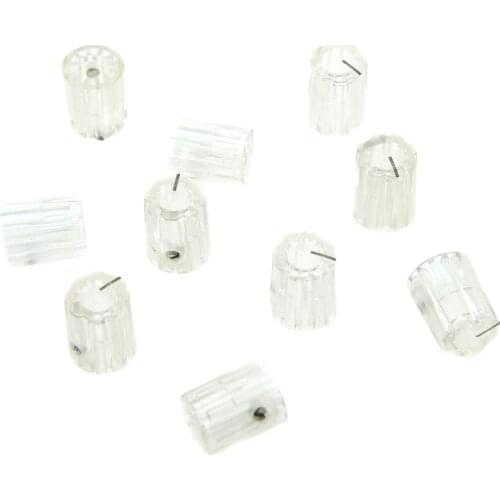 Ohello 10 pcs Transparent Guitar Scalloped Edge Knobs 6.35mm Davies 1900H Style AMP Effect Pedal Knobs Clear Control Rotary Knob