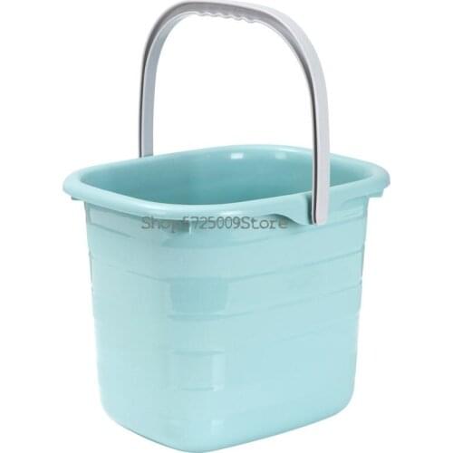 Plastic Thickened Rectangular Portable Water Storage Bucket Large Household Mop Foot Soaking Bucket Plastic Bucket Small Square