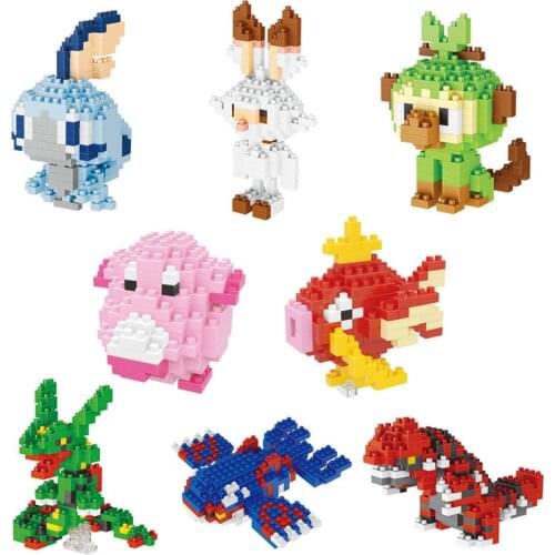 Pokemon Small Building Blocks Toy Hobby Miniature Building Block Model Assembly Children Toy Characters