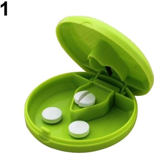 Pill Half Quarter Splitter Storage Compartment Box Tablet Cutter Holder Pill Cases & Splitters Tablet Splitter