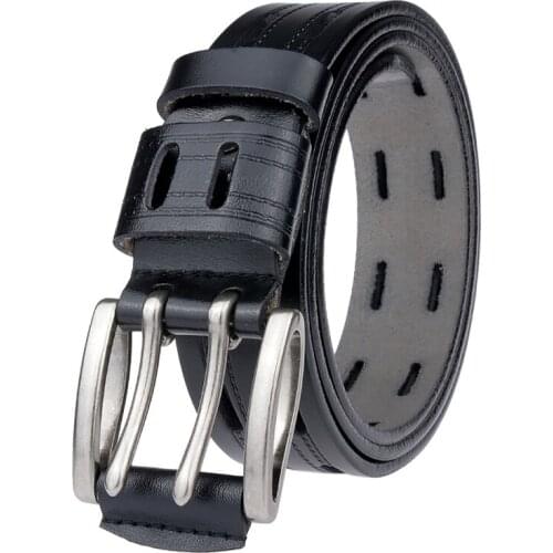 Genuine Leather Belt Male Leather Belt Buckle for Mens Trousers Casual Belts Business Black Men Belts Cowboy Waistband ML025