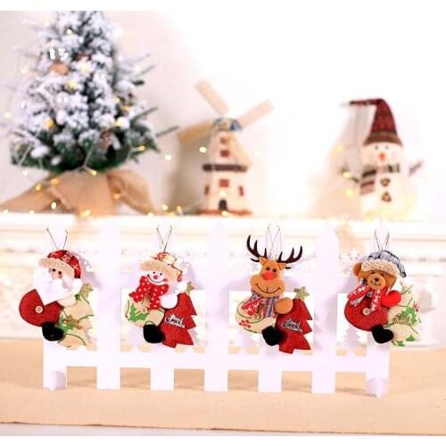 Christmas DIY Hang Decoration Christmas Snowman Tree Hanging Ornaments Gift Santa Claus Elk Reindeer Toy Doll Hang Decorations