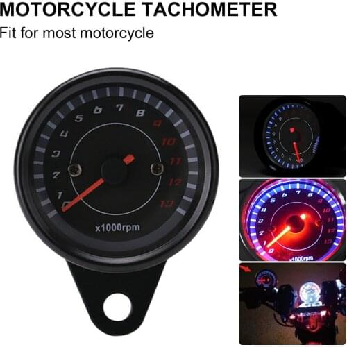 Motorcycle Tachometer Gauge 0-13000RPM Digital Electronic Induction with LED Backlight Universal for 4 Stroke Motorcycles