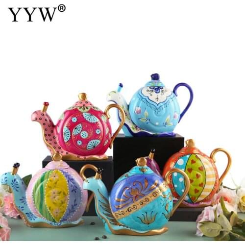 Snail Teapot Decoration Ceramic Creative Hand-painted Pattern Can As A Teapot Decoration Vase For Home Or Office Accessories