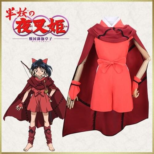 Yashahime: Princess Half-Demon Moroha Cosplay Outfit With Cape for Adult Woman School Uniform Halloween Costume Carnival Cloak