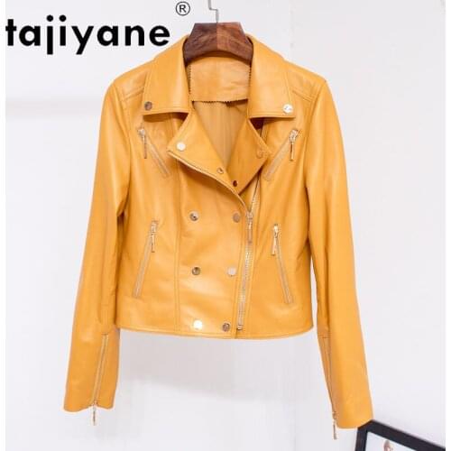 Tajiyane Real Leather Clothes for Women Ladies Woman Genuine Sheepskin Jackets Female Black Jackets Tops Mujer Chaqueta TN1981