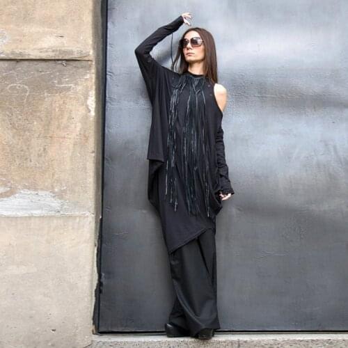 YD&YDBZ New High Street Leather Tassel Necklaces For Women Fashion Luxury Long Necklace Black Leather Chains Dress Accessories