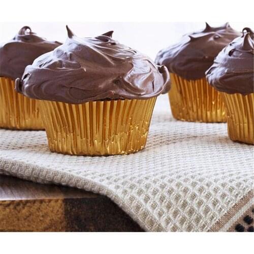 100pcs Aluminum Thickened Foil Cups Cupcake Liners Mini Cake Muffin Molds Baking Molds For Cake Paper Mold