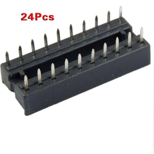 24 Pcs 20 Pin Solder Type 2.54mm Pitch DIP IC Sockets Adaptors