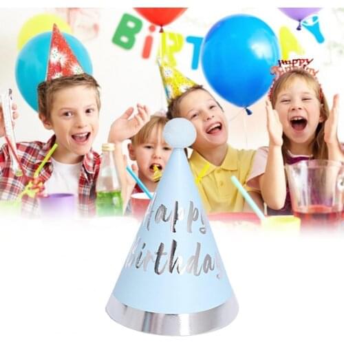 50%HOT5Pcs Birthday Hats Beautiful Lightweight Portable Paper Cone Hats Dress Up Girls Boys Birthday Party Caps for Baby