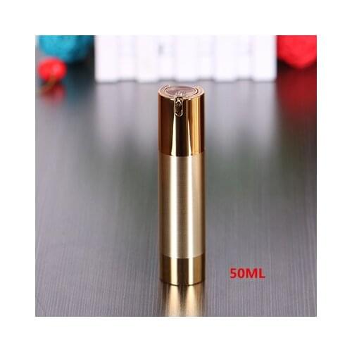 50ml gold UV airless bottle gold pump lotion emulsion serum hyaluronic toner ANTI SUNSHINE essence skin care packin
