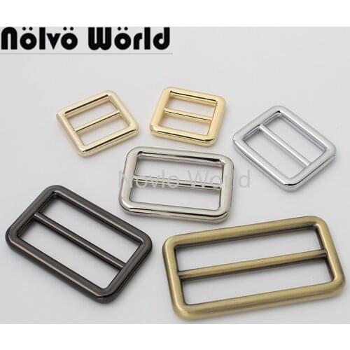 50 pieces 6 colors 5 size 19-25-32-38-51mm alloy meterial tri-glide adjuster buckles for chains bag purse strap connector buckle
