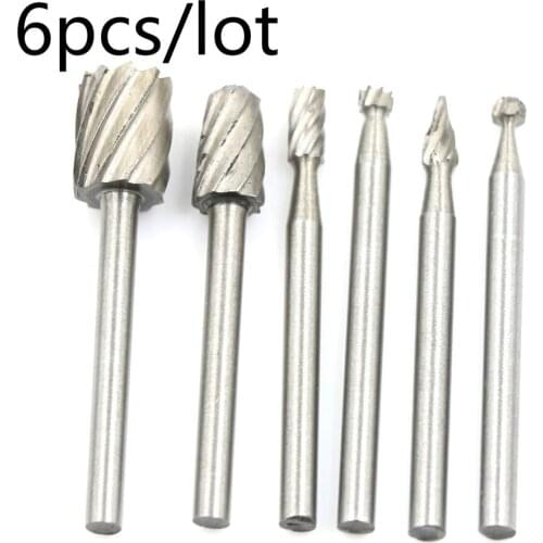 6pcs/lot Dremel Rotary Tool Mini Drill Bit Set Cutting Tools For Woodworking Knife Wood Carving Tools Kit Wood Tools Accessories