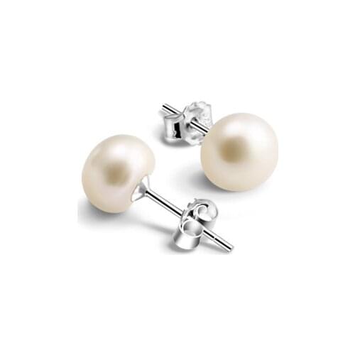 925 sterling silver jewelry with freshwater pearl earrings fashion basic daily earrings for women wholesale