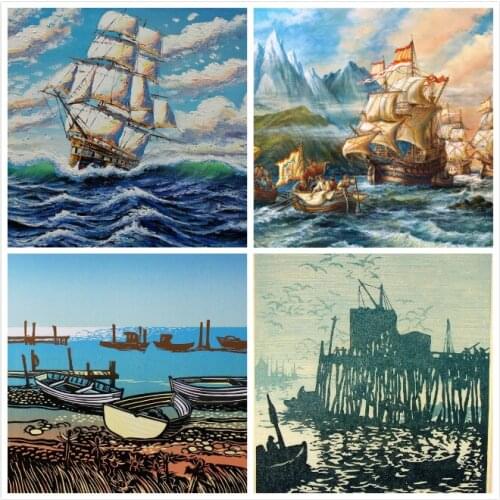 Diamond Painting Sailing scenery at sea Square/Round Diy Diamond embroidery Cross stitch Handmade decoration Wall Painting gift
