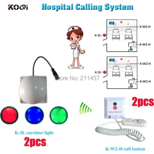 Nurse wireless system for nuring home K-W2-H installed on each elderly bed and room light for nurse from outside