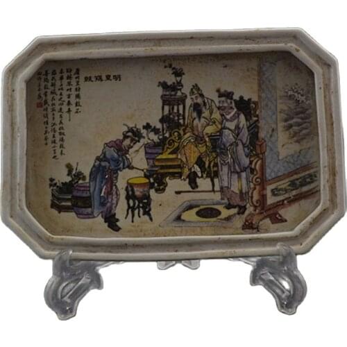 The figure (yellow crab drum) Narcissus basin inventory vintage old goods antique porcelain decorative pots
