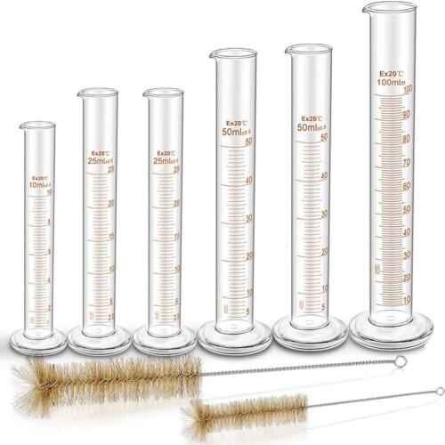 HOT-Thick Glass Graduated Measuring Cylinder Set Glass With Two Brushes