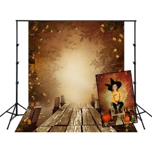 HUAYI Photography Backdrop Autumn Forest Halloween Day Photo Booth Background Newborns Child Birthday Studio Backdrop D-2798