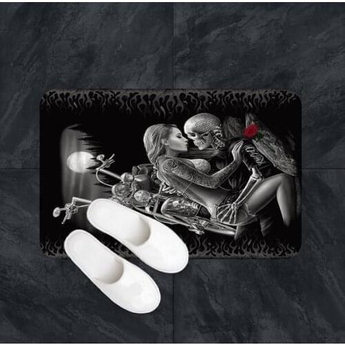 Ront door mat bathroom mat/ soft warm strong water absorption The Skull A carpet with anti-slip back