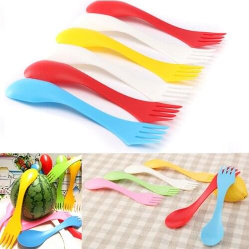 Hot Sell 6PCS Plastic Fork Knife Camping Spork Combo Travel Party Utensils Cutlery Set S