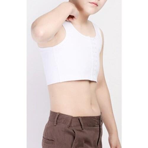 3 Rows Central Clasp Chest Binder Tank Top Women Tomboy Breathable Cotton Elastic Band Colors Chest Binder Tank Flat Bra Top